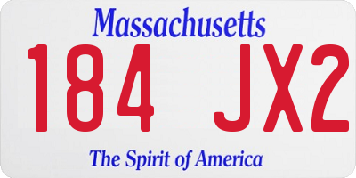 MA license plate 184JX2
