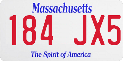 MA license plate 184JX5