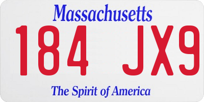 MA license plate 184JX9