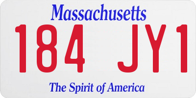 MA license plate 184JY1