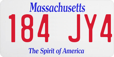MA license plate 184JY4
