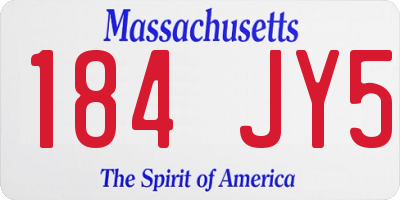 MA license plate 184JY5