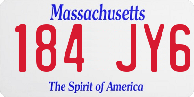 MA license plate 184JY6