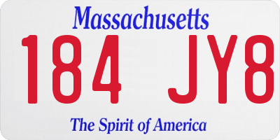 MA license plate 184JY8