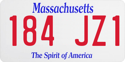 MA license plate 184JZ1