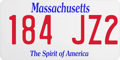 MA license plate 184JZ2