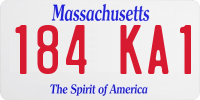 MA license plate 184KA1
