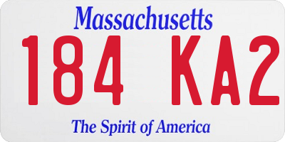 MA license plate 184KA2
