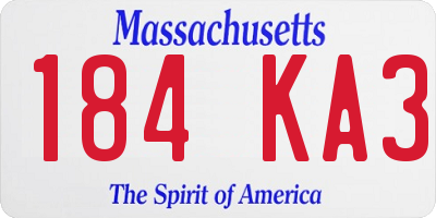 MA license plate 184KA3