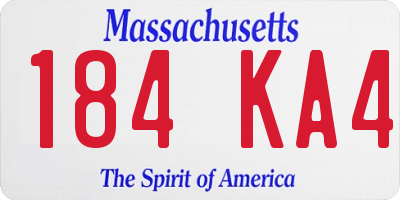 MA license plate 184KA4