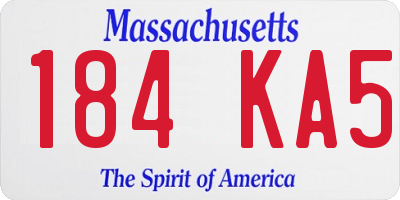 MA license plate 184KA5