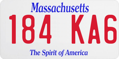 MA license plate 184KA6
