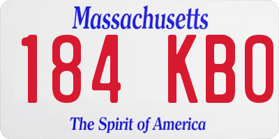 MA license plate 184KB0