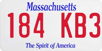 MA license plate 184KB3