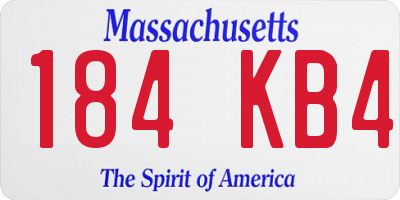 MA license plate 184KB4