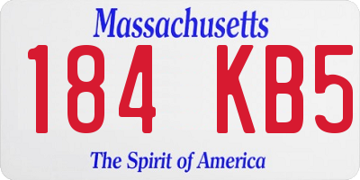 MA license plate 184KB5