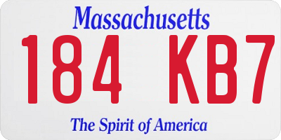 MA license plate 184KB7