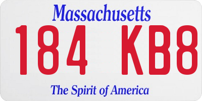 MA license plate 184KB8