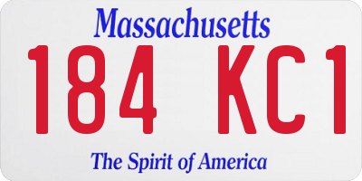 MA license plate 184KC1