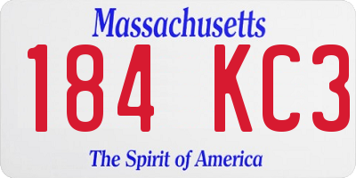 MA license plate 184KC3