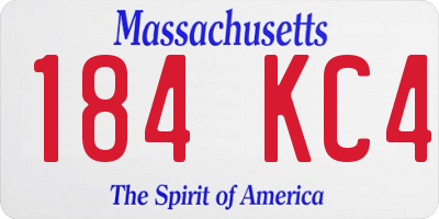 MA license plate 184KC4