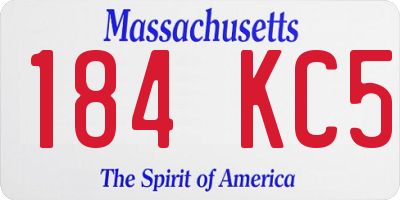 MA license plate 184KC5