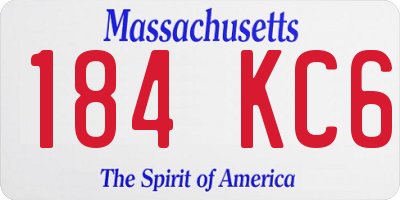 MA license plate 184KC6