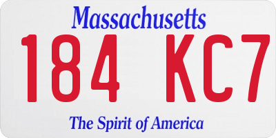 MA license plate 184KC7