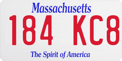 MA license plate 184KC8