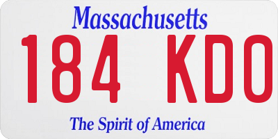 MA license plate 184KD0