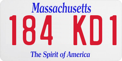 MA license plate 184KD1