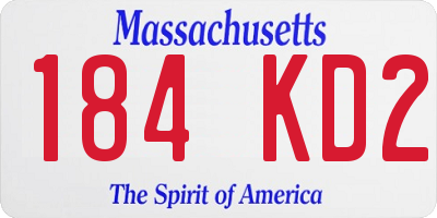 MA license plate 184KD2
