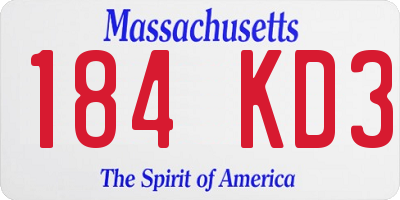 MA license plate 184KD3