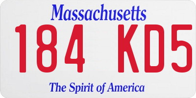 MA license plate 184KD5