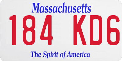 MA license plate 184KD6