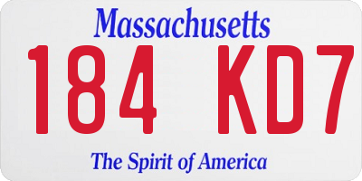 MA license plate 184KD7