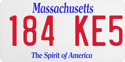 MA license plate 184KE5