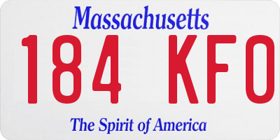 MA license plate 184KF0