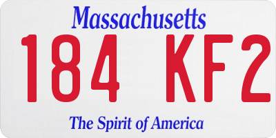 MA license plate 184KF2