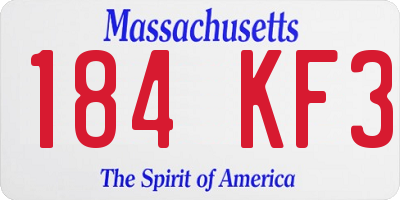 MA license plate 184KF3