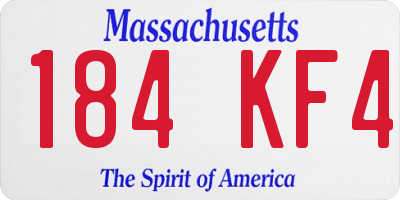 MA license plate 184KF4