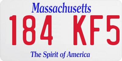 MA license plate 184KF5