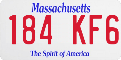 MA license plate 184KF6