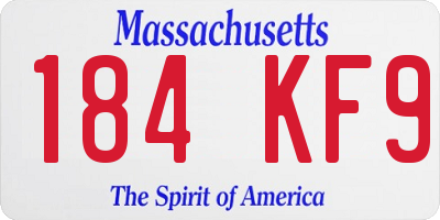 MA license plate 184KF9