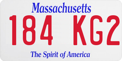 MA license plate 184KG2