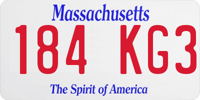 MA license plate 184KG3