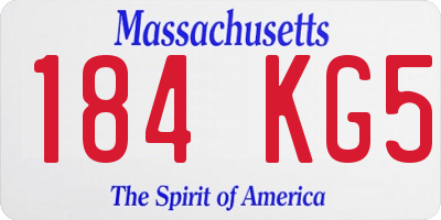 MA license plate 184KG5