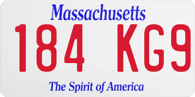 MA license plate 184KG9