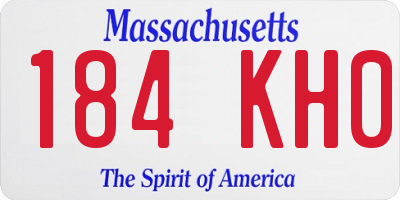 MA license plate 184KH0