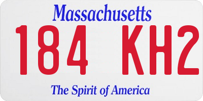 MA license plate 184KH2